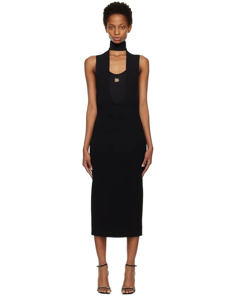 Dolce & Gabbana Black Cutout Midi Dress N0000