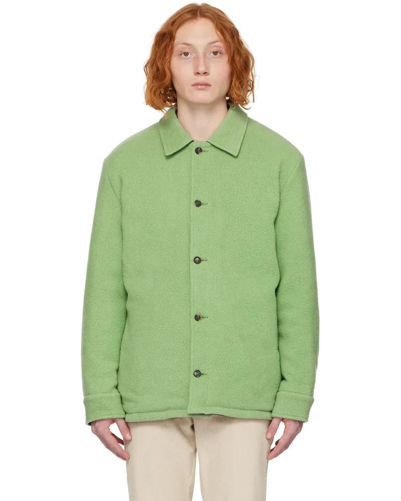 Gabriela Hearst Green Argus Reversible Jacket Aventurine