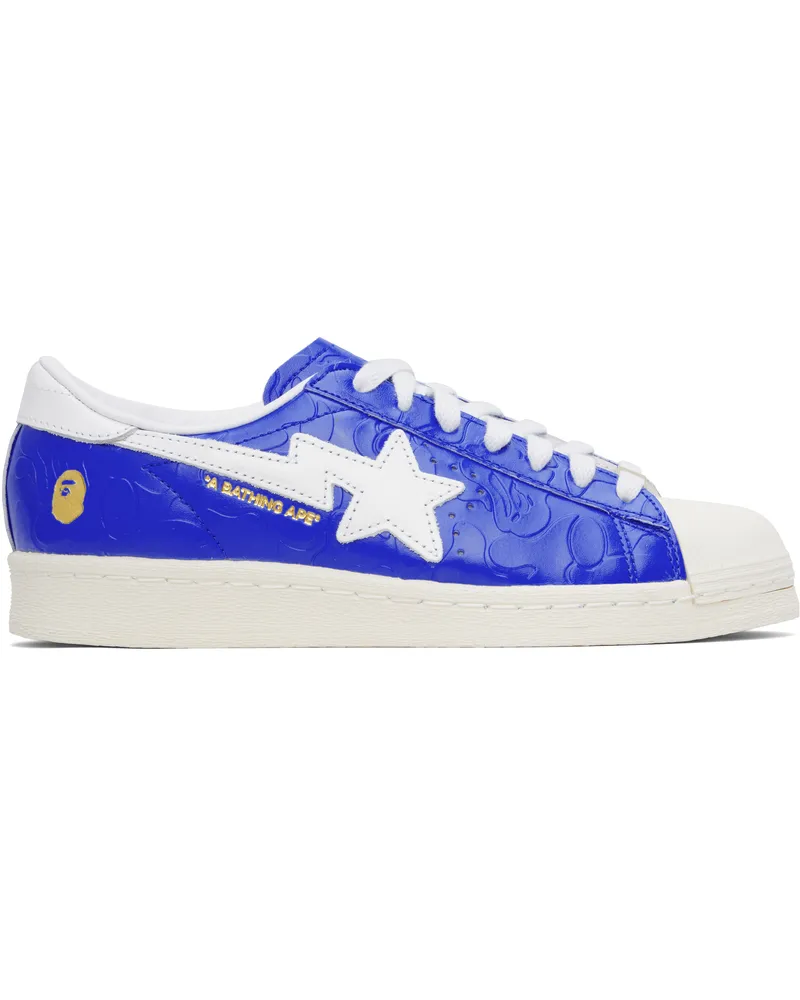 BAPE Blue & White adidas Originals Edition SSTR Sneakers Blue