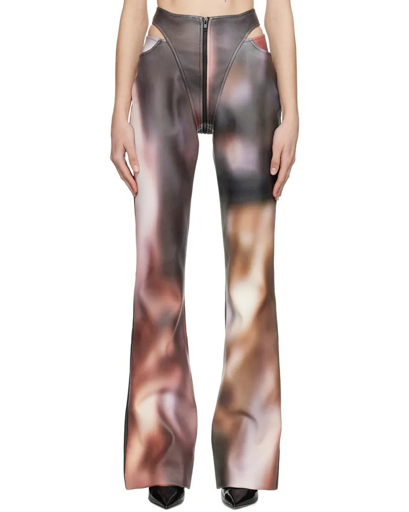 Puppets and Puppets Multicolour Cutout Faux-Leather Trousers Demon