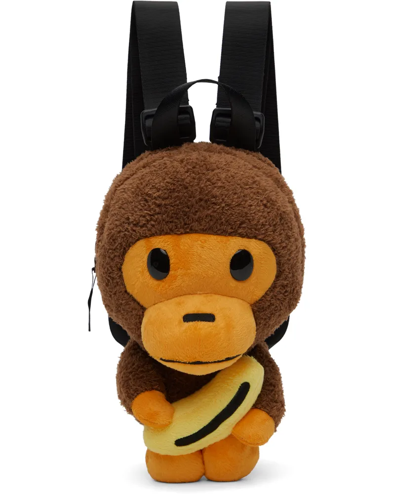 BAPE Kids Brown Baby Milo Banana Plush Doll Backpack Brw-brown