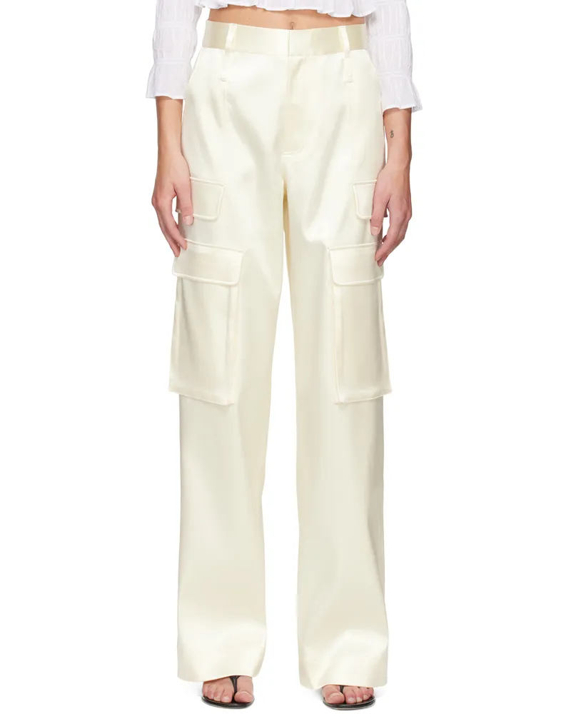 Frame Denim Off-White Relaxed Cargo Pants Bone