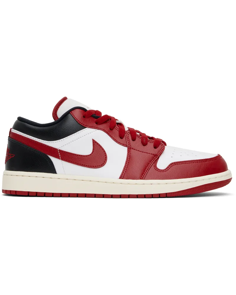 Nike Black & Red Air Jordan 1 Low Sneakers White