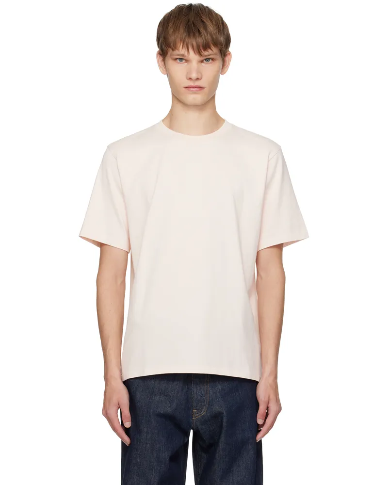 AURALEE Pink Luster Plaiting T-shirt Pale