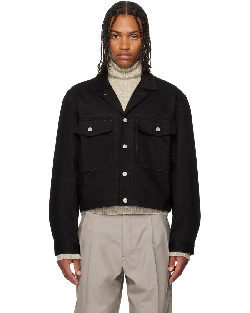 Christophe Lemaire Black Denim Trucker Jacket Bk999