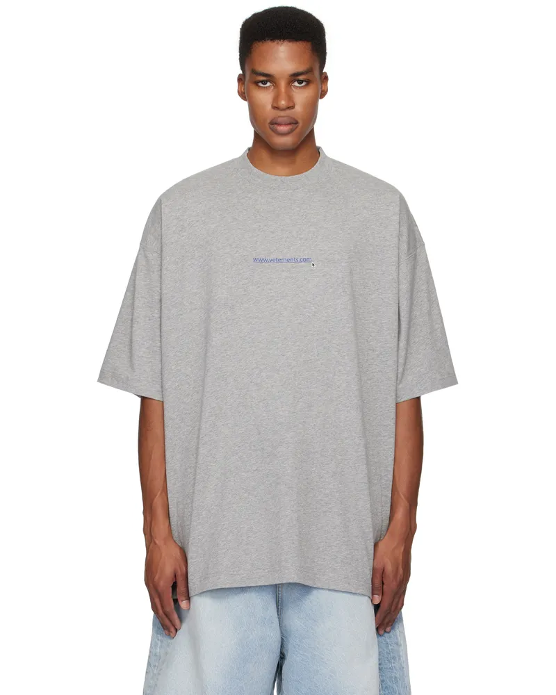 VETEMENTS Gray Website Oversized T-shirt Grey