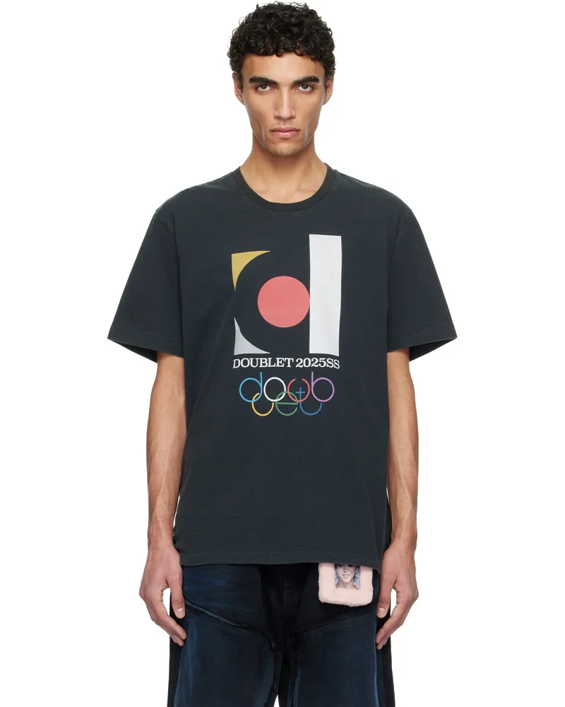Doublet Black 'DOUBLET2025SS' Logo T-shirt Black