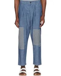 Universal Works Blue Patched Trousers Indigo