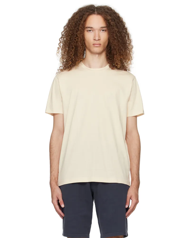 Sunspel Beige Riviera T-Shirt Undyed