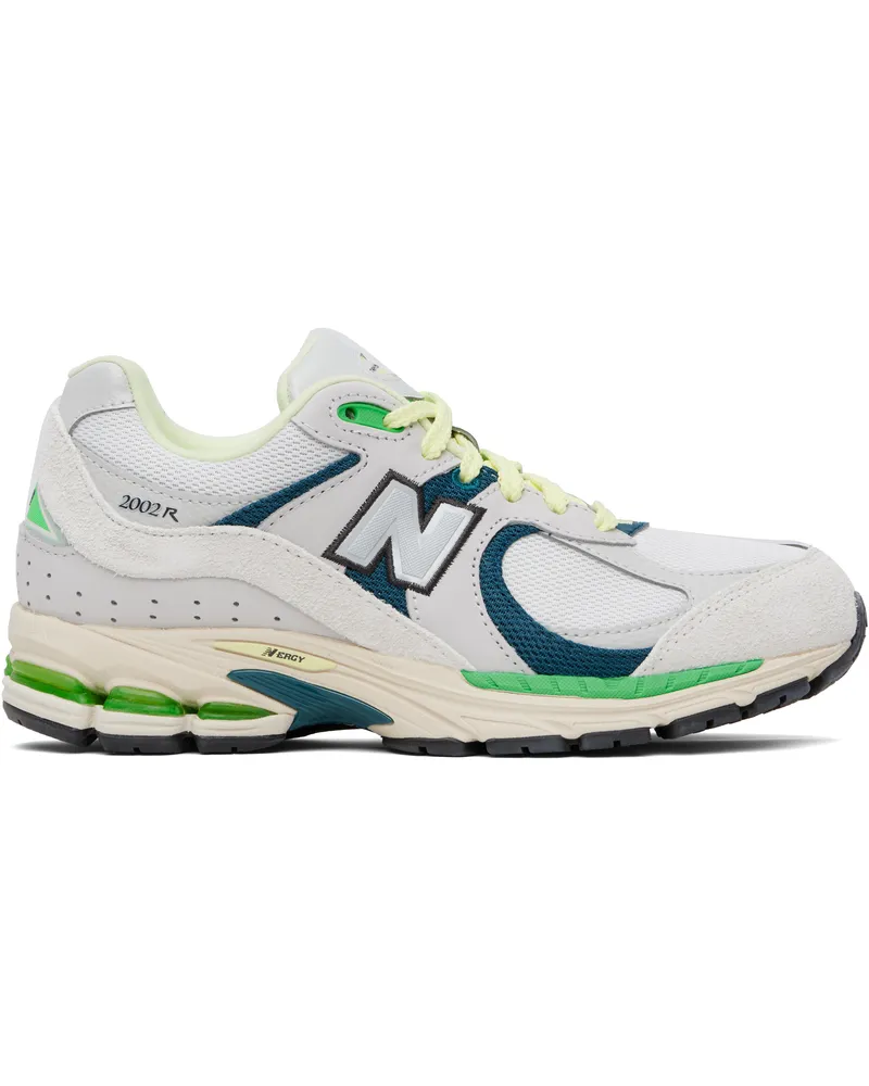 New Balance Gray & Green 2002R Sneakers Grey