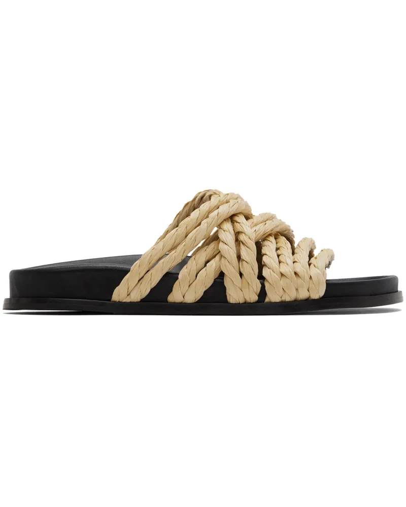 Emme Parsons Beige Evvie Flat Sandals Raffia
