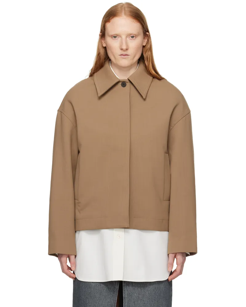 Studio Nicholson Beige Button Tab Jacket Nutmeg