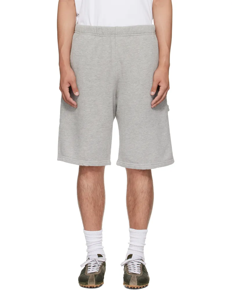 LES TIEN Gray Heavyweight Utility Shorts Heather