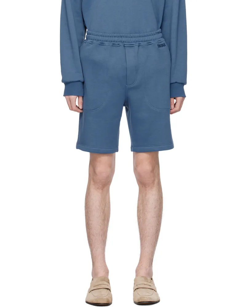 Ermenegildo Zegna Blue Drawstring Shorts 422
