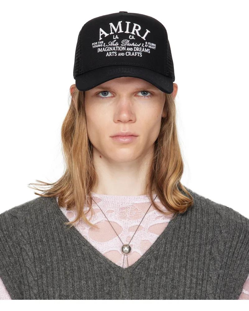 Amiri Black 'Arts District' Trucker Cap Black