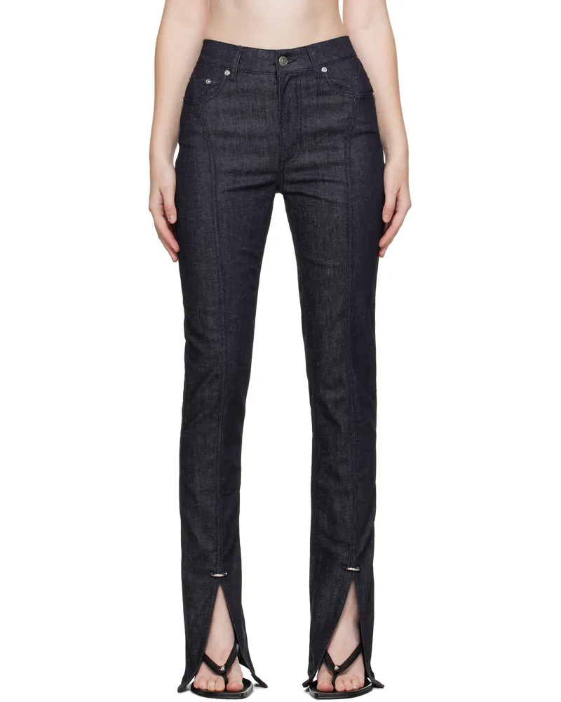 Thierry Mugler Indigo Paneled Jeans Rd600