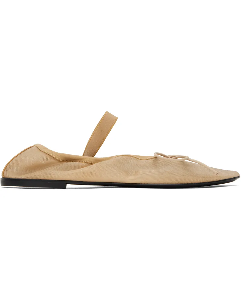 Proenza Schouler Beige Glove Mary Jane Ballerina Flats Sand