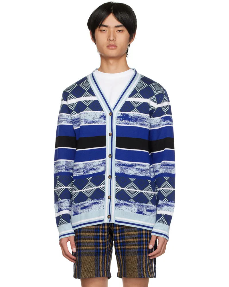 AHLUWALIA Blue Mata Cardigan Blue