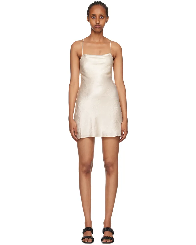 THIRD FORM Off-White Crush Bias Minidress Cream