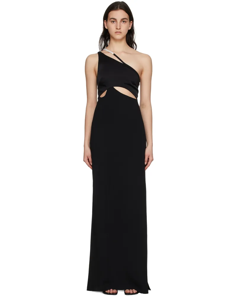 Givenchy Black Asymmetric Evening Dress 001