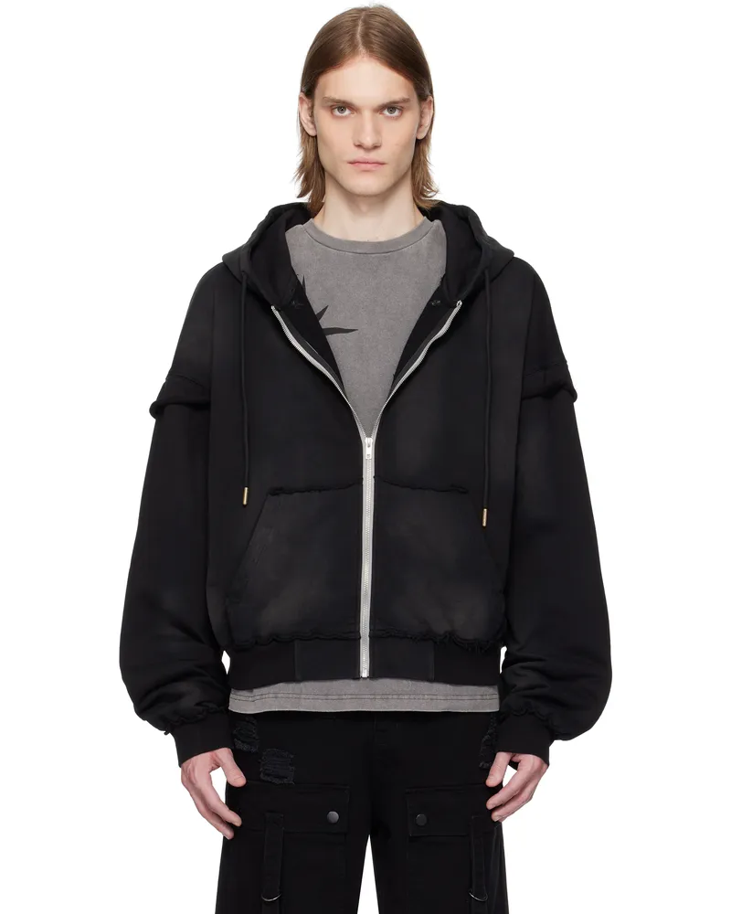 KUSIKOHC Black Distressed Hoodie Black