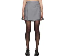 Gray Wrap Miniskirt