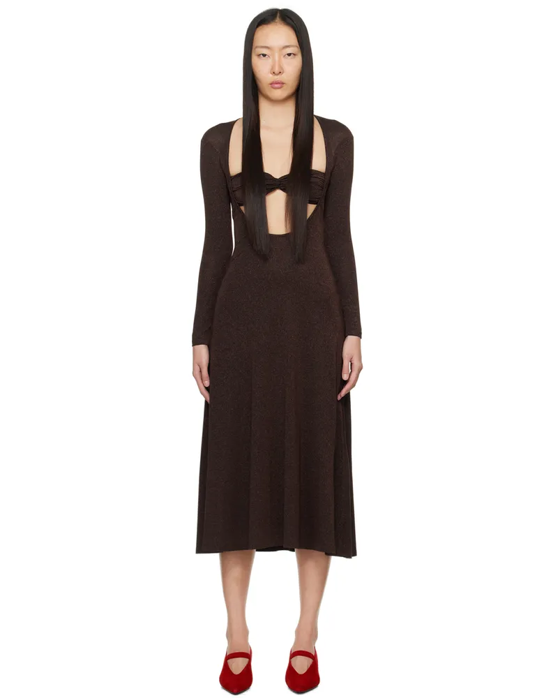 Beaufille Brown Baes Midi Dress Espresso