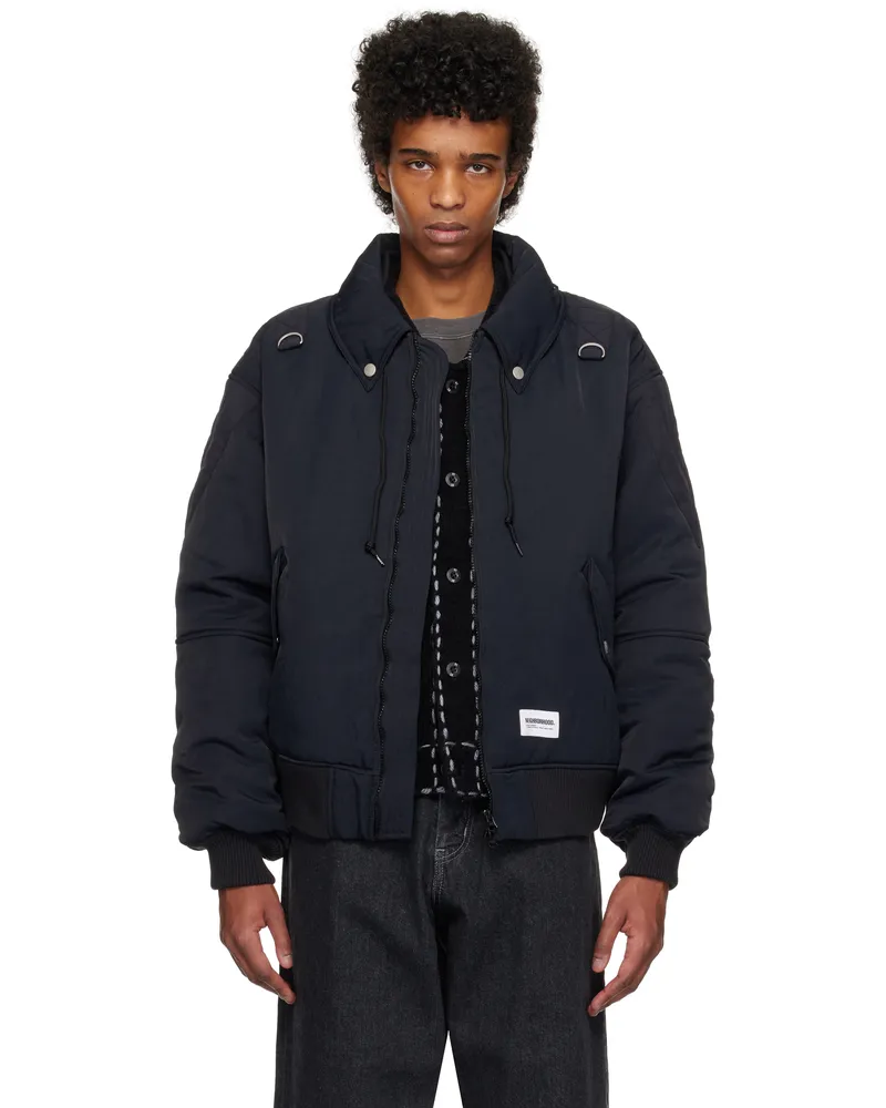 Neighborhood Black Sailing Padded Bomber Jacket Black
