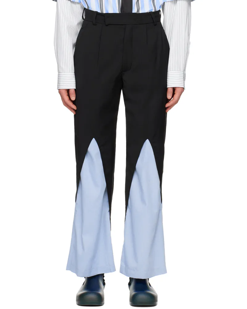Strongthe Black Two-Tone Trousers Black