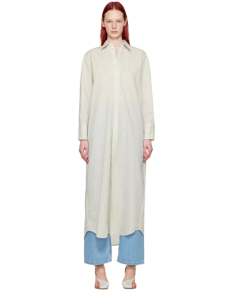 La Collection Off-White Freda Midi Dress Striped