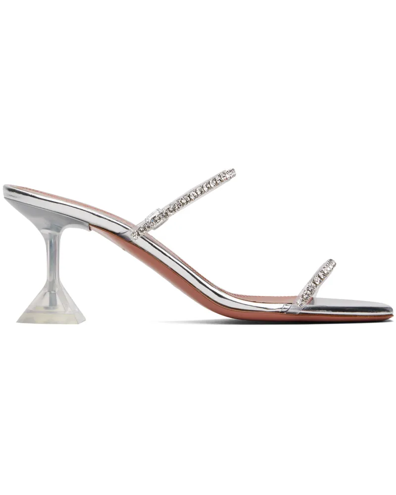 Amina Muaddi Transparent Gilda Glass 70 Heeled Sandals Transparent
