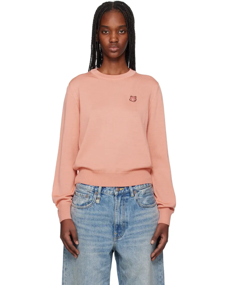 Kitsuné Pink Bold Fox Head Patch Regular Sweater 0092