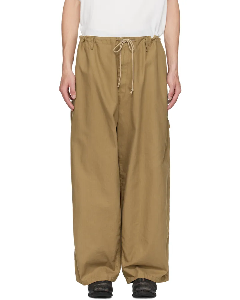Yohji Yamamoto Beige BS Herringbone 3ST Painter Trousers 1