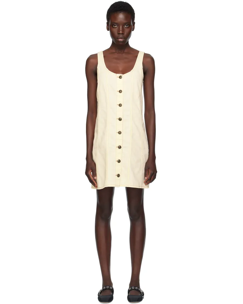 Rag & Bone Beige Laney Denim Minidress Ecru