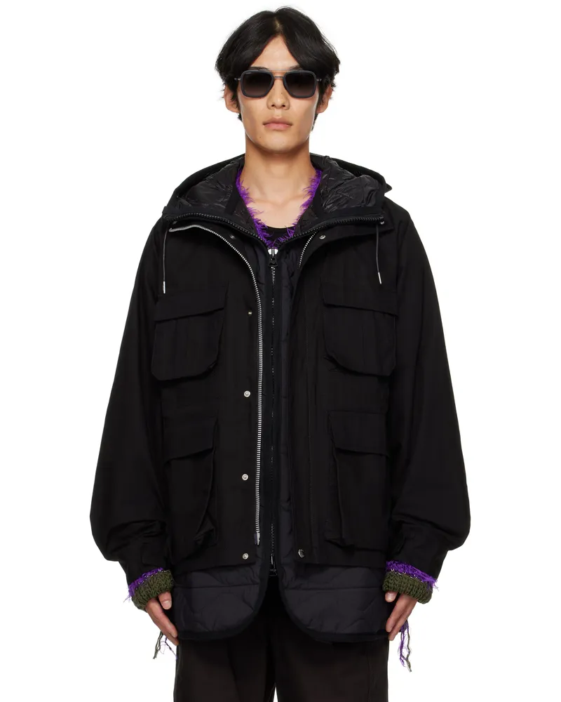 Sacai Black Rip Stop Blouson Jacket 001