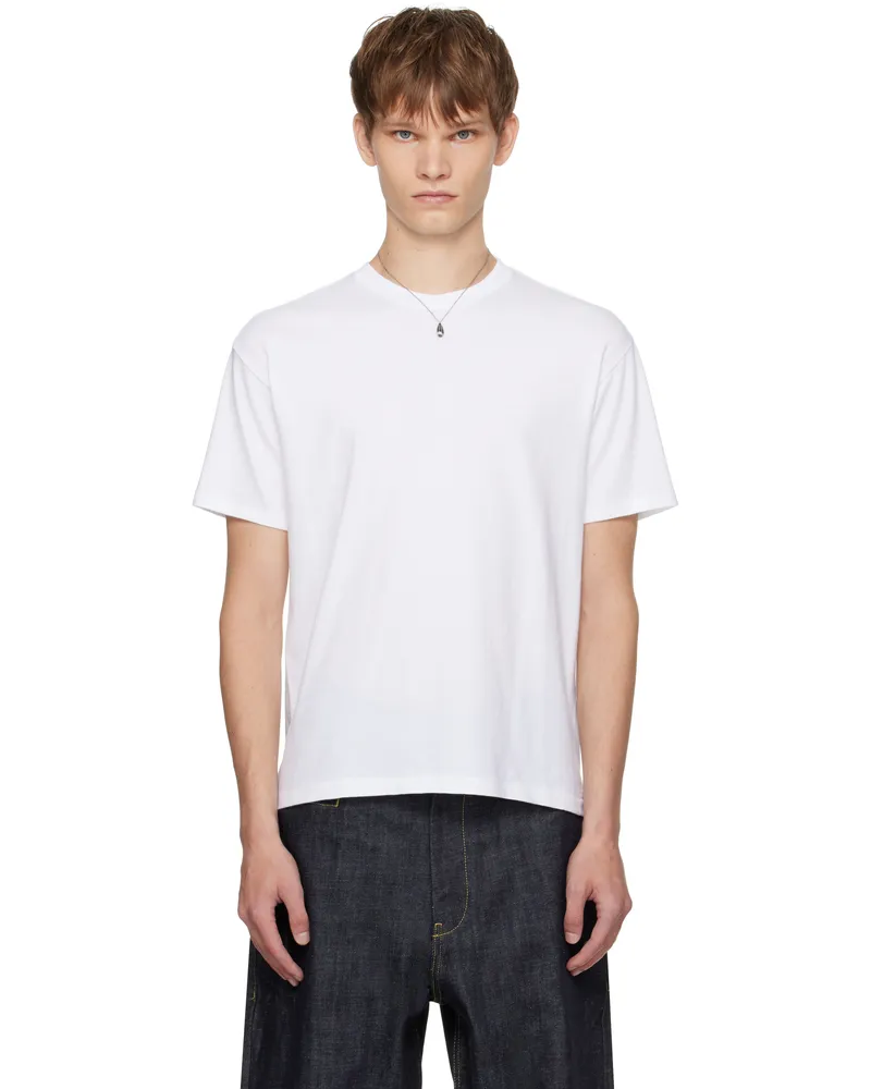 AURALEE White Seamless Crew Neck T-shirt White