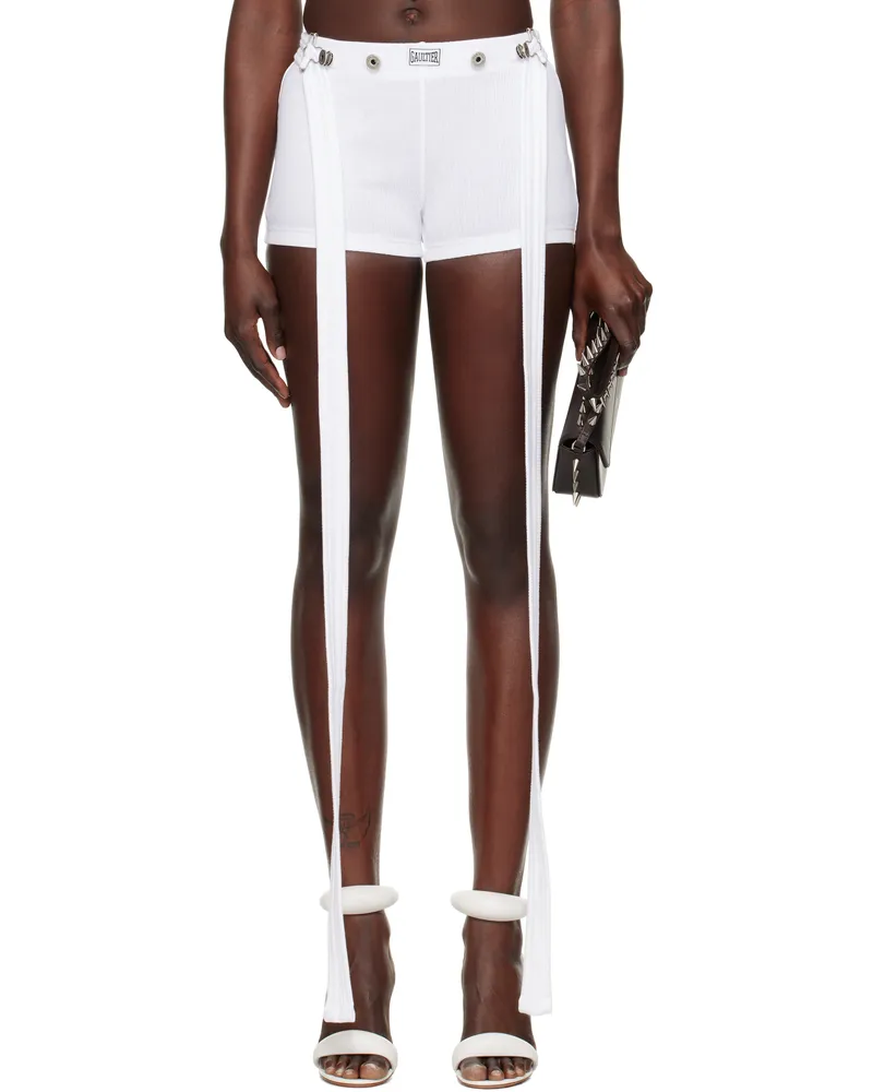 Jean Paul Gaultier White 'The Patch' Shorts 01