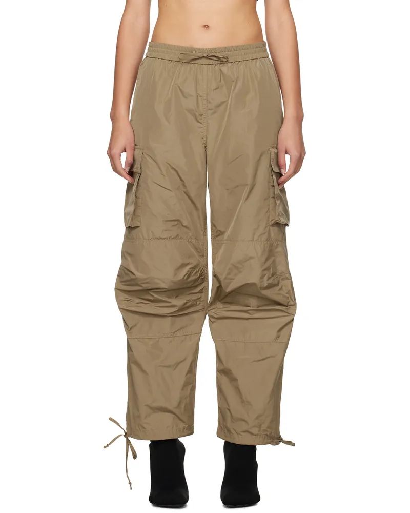 MSGM Khaki Drawstring Cargo Pants 37