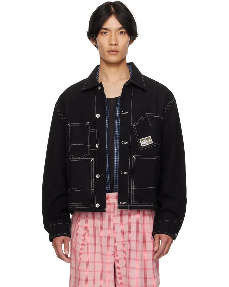 STORY mfg. Black Station Denim Jacket Black
