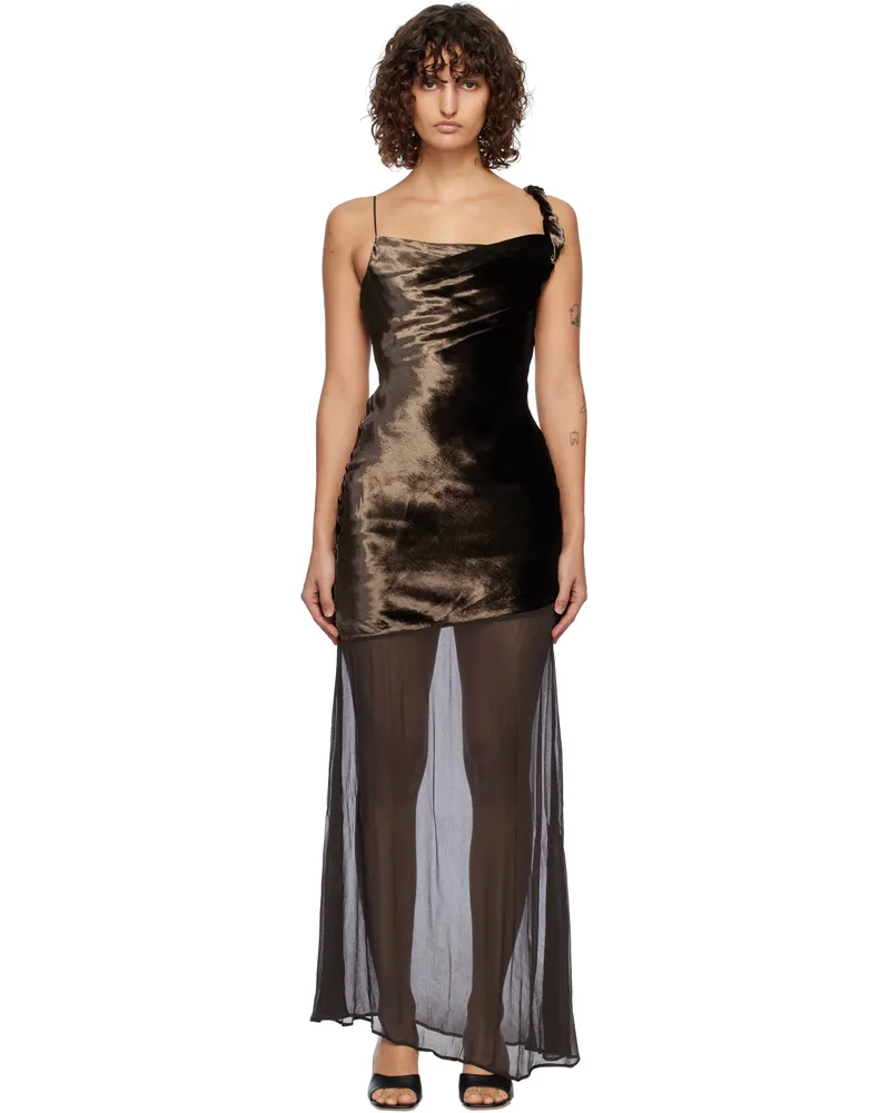 STAUD Brown Beaton Maxi Dress Dkch