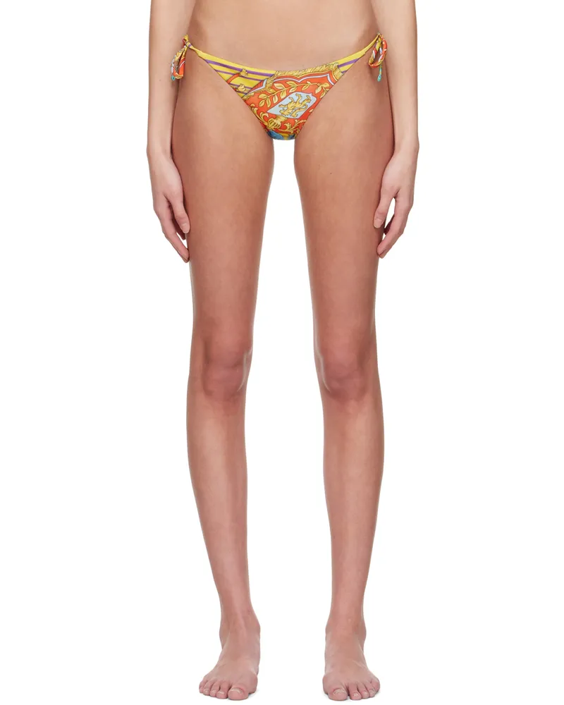 Versace Multicolor Nylon Bikini Bottoms 5x000