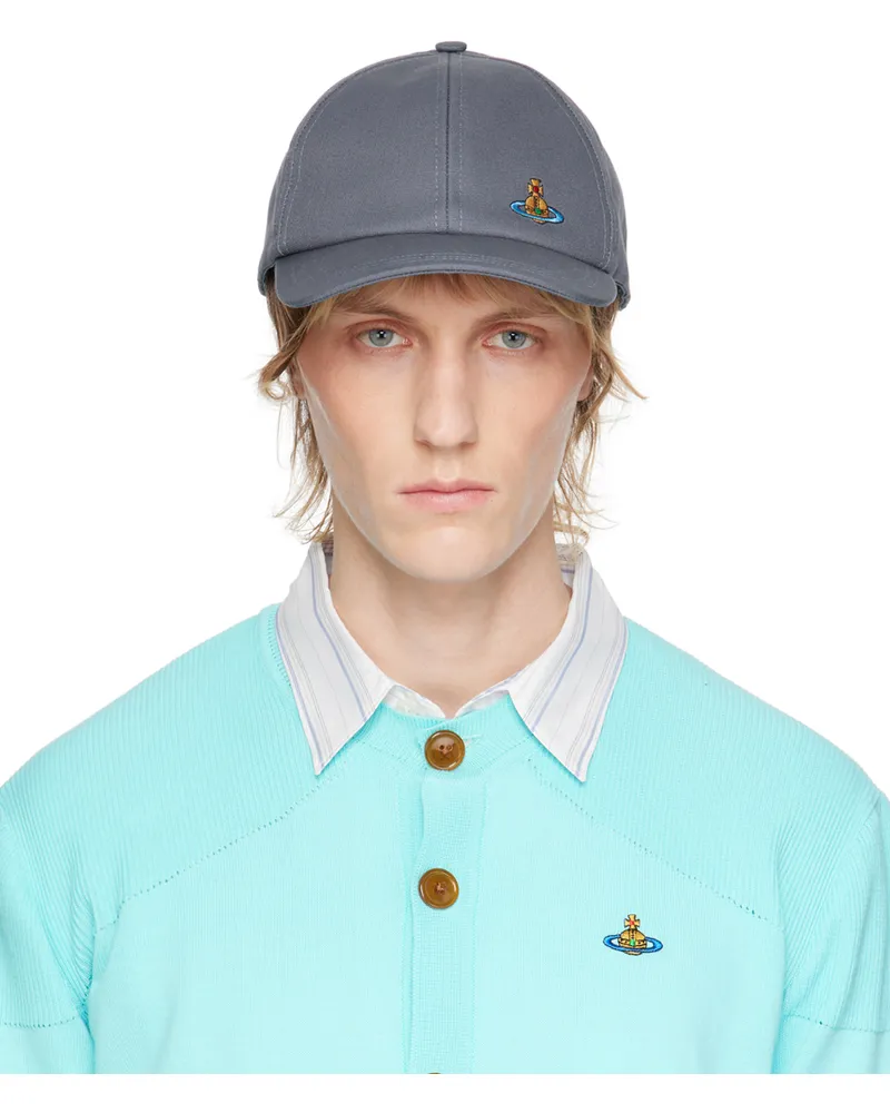 Vivienne Westwood Navy Embroidered Cap Denim