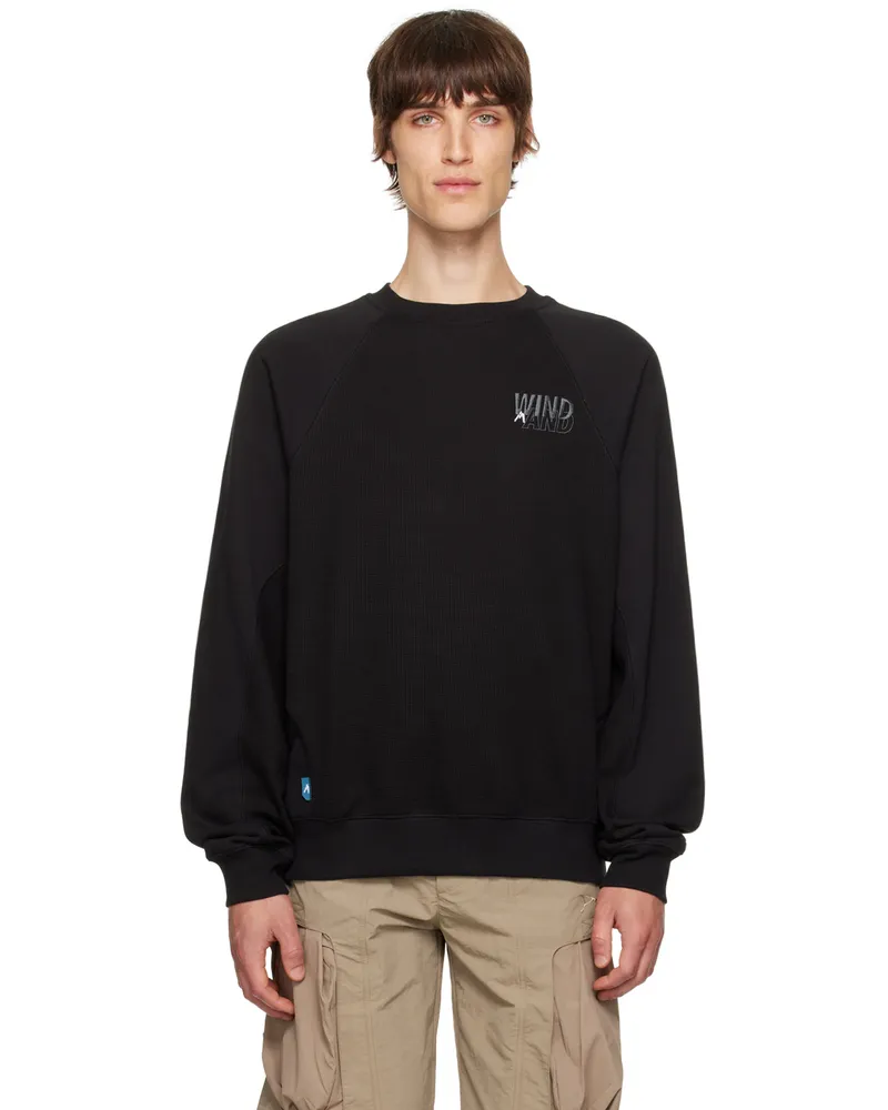 Archival Reinvent Black WIND AND SEA Edition Waffle Crewneck Sweatshirt Black