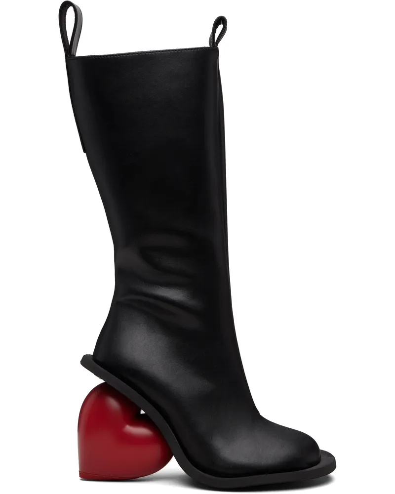 YUME YUME Black & Red Love Tall Boots Black