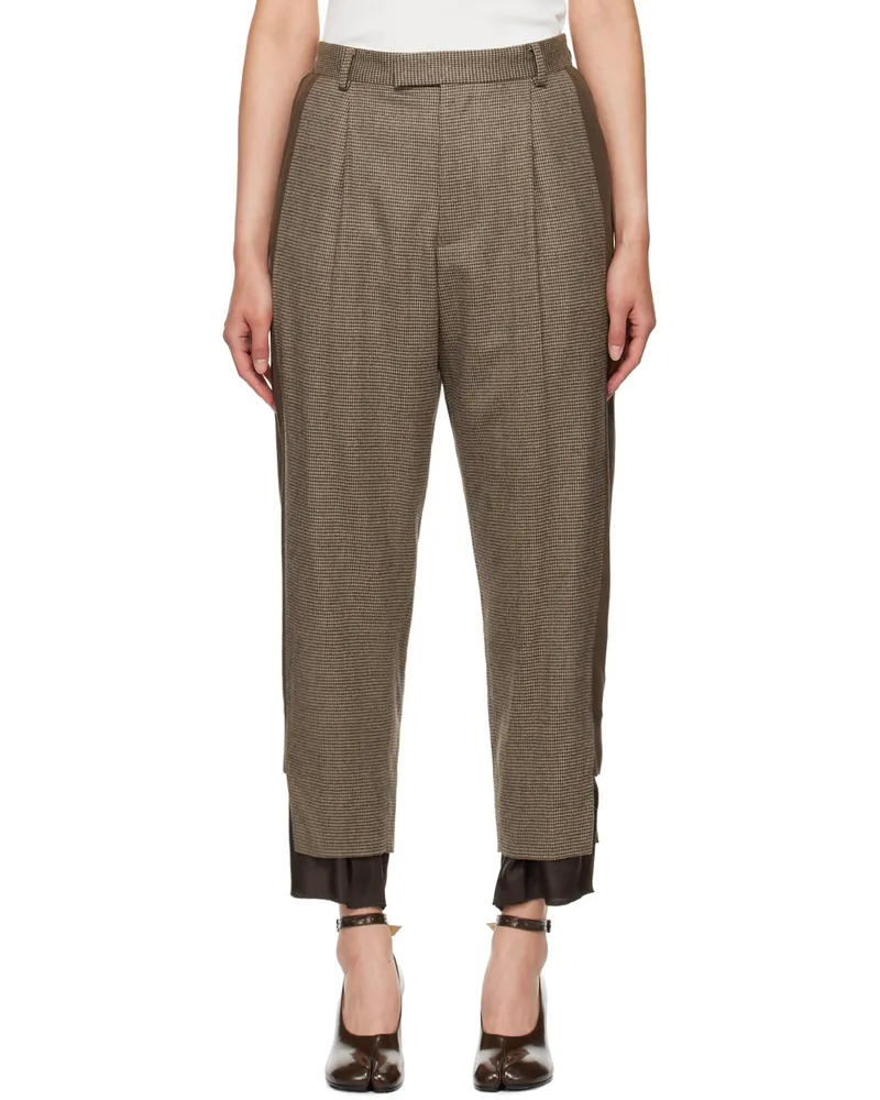 Undercover Brown Houndstooth Trousers Brown
