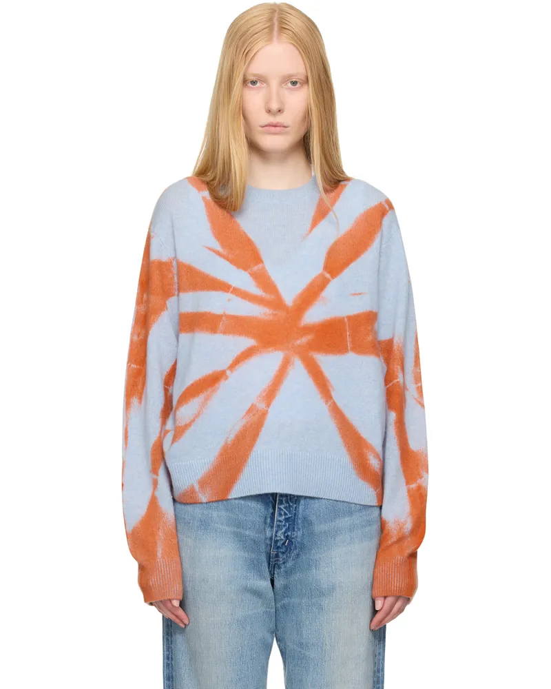 The Elder Statesman Blue & Orange Mythic Tranquility Crew Sweater D431