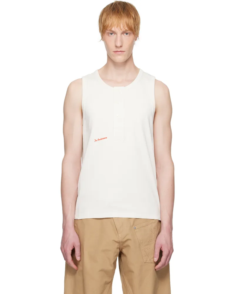 J.W.Anderson Off-White Henley Woven Tank Top Ivory