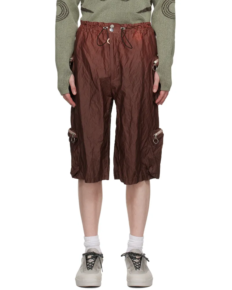 Charlie Constantinou Burgundy Multi Pocket Shorts Bordeaux