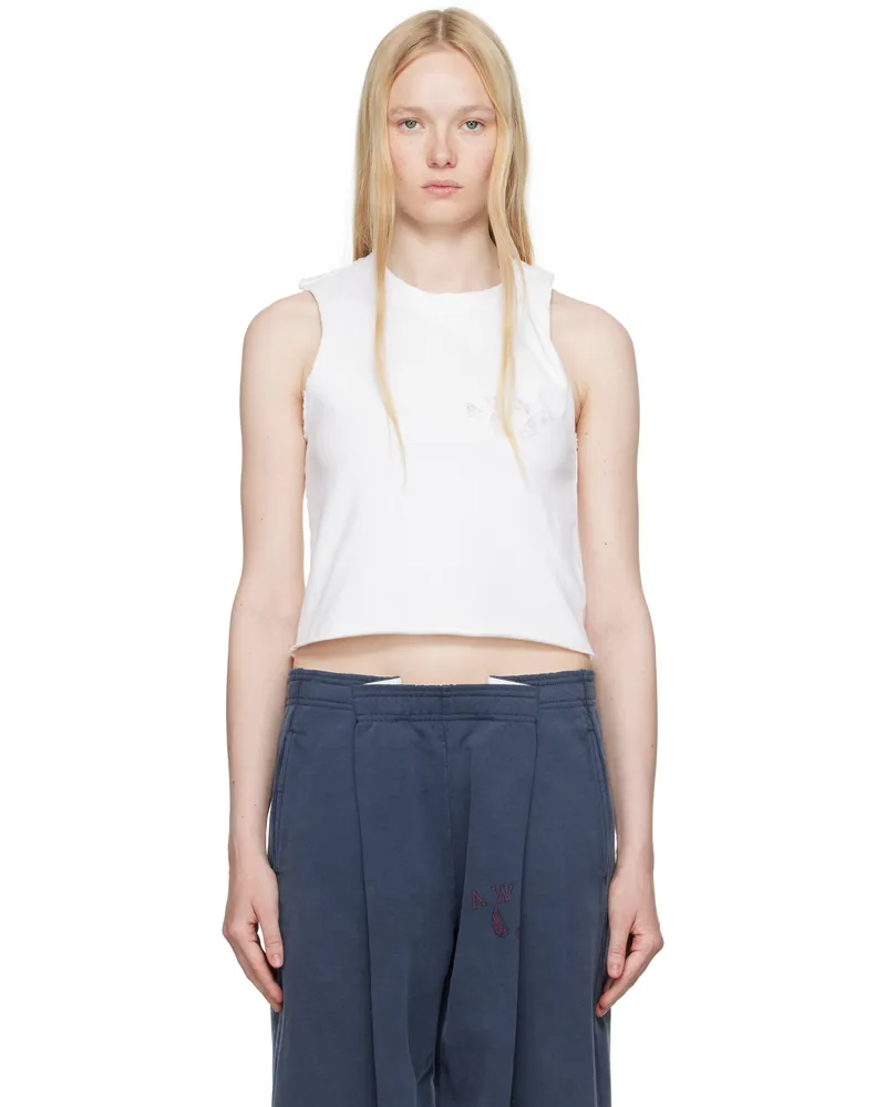 Alexander Wang White Logo Muscle Tank Top Vintage