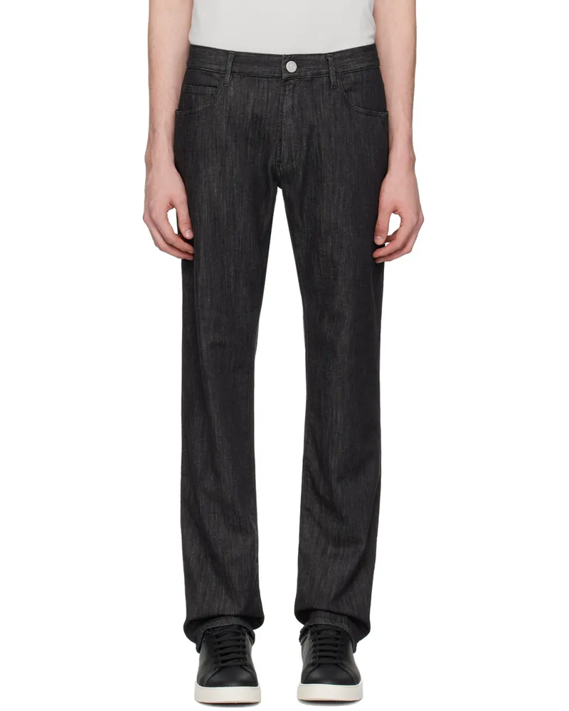 Giorgio Armani Black Five-Pocket Jeans Uc99